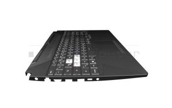 Clavier incl. topcase DE (allemand) noir/transparent/noir avec rétro-éclairage original pour Asus TUF Gaming F15 FX506HM