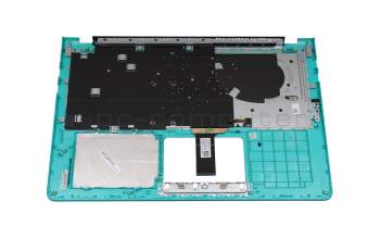 Clavier incl. topcase DE (allemand) noir/turquoise avec rétro-éclairage original pour Asus VivoBook S15 X530UN