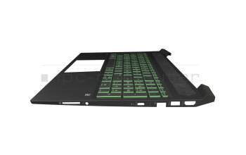 Clavier incl. topcase DE (allemand) noir/vert/noir avec rétro-éclairage original pour HP Pavilion Gaming 16-a0000