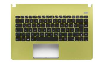 Clavier incl. topcase DE (allemand) noir/vert original pour Asus F401A