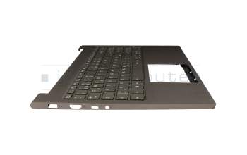 Clavier incl. topcase DE (allemand) vert foncé/vert foncé avec rétro-éclairage original pour Lenovo Yoga Creator 7 15IMH05 (82DS)