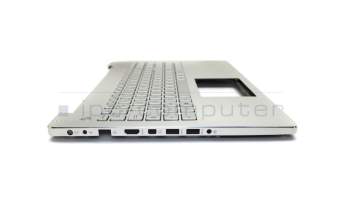 Clavier incl. topcase FR (français) argent/argent avec rétro-éclairage original pour Asus N550JV