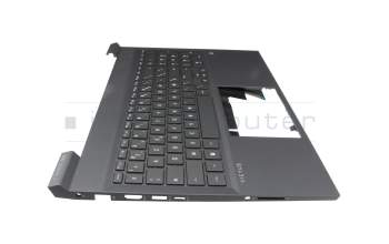 Clavier incl. topcase FR (français) argent/noir avec rétro-éclairage original pour HP 14s-fq0000