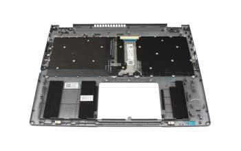 Clavier incl. topcase FR (français) gris/gris avec rétro-éclairage original pour Acer Spin 5 (SP513-55N)