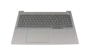 Clavier incl. topcase FR (français) gris/gris avec rétro-éclairage original pour Lenovo ThinkBook 16 G8 IAL (21SK)