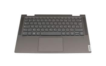 Clavier incl. topcase FR (français) gris/gris avec rétro-éclairage original pour Lenovo Yoga C740-14IML (81TC)