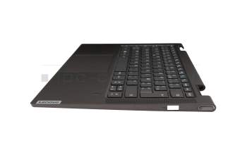 Clavier incl. topcase FR (français) gris/gris avec rétro-éclairage original pour Lenovo Yoga C740-14IML (81TC)