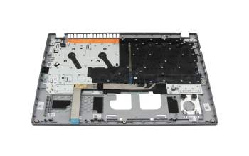 Clavier incl. topcase FR (français) gris/gris avec rétro-éclairage original pour Toshiba Satellite S50W-C