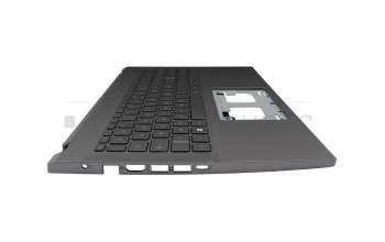 Clavier incl. topcase FR (français) gris/gris avec rétro-éclairage original pour Toshiba Satellite S50W-C