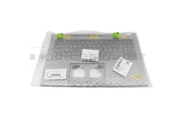 Clavier incl. topcase FR (français) gris/gris avec rétro-éclairage original pour Toshiba Satellite S50W-C