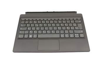 Clavier incl. topcase FR (français) gris/noir avec rétro-éclairage original pour Lenovo IdeaPad Miix 520-12IKB (20M3/20M4/81CG)