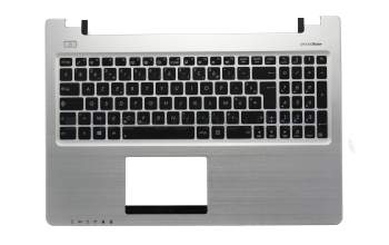 Clavier incl. topcase FR (français) noir/argent original pour Asus VivoBook S550CA