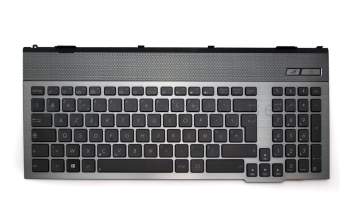 Clavier incl. topcase FR (français) noir/gris avec rétro-éclairage original pour Asus ROG G55VW