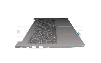 Clavier incl. topcase FR (français) noir/gris avec rétro-éclairage original pour Lenovo ThinkBook 15 G2 ITL (20VE)