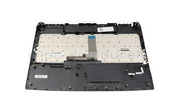 Clavier incl. topcase FR (français) noir/gris avec rétro-éclairage original pour MSI Modern 14 B4M/B4MW (MS-14DK)