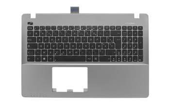 Clavier incl. topcase FR (français) noir/gris original pour Asus R510LAV