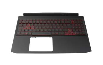 Clavier incl. topcase FR (français) noir/noir avec rétro-éclairage original pour Acer Nitro 5 (AN515-55)