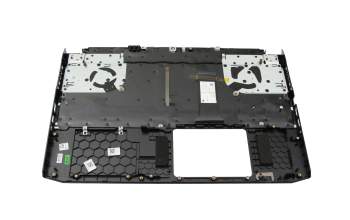 Clavier incl. topcase FR (français) noir/noir avec rétro-éclairage original pour Acer Nitro 5 (AN515-55)