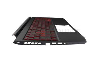 Clavier incl. topcase FR (français) noir/noir avec rétro-éclairage original pour Acer Nitro 5 (AN515-55)