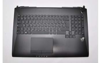 Clavier incl. topcase FR (français) noir/noir avec rétro-éclairage original pour Asus ROG G750JS