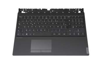 Clavier incl. topcase FR (français) noir/noir avec rétro-éclairage original pour Lenovo Legion Y540-15IRH (81RJ/81SX)