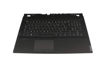 Clavier incl. topcase FR (français) noir/noir avec rétro-éclairage original pour Lenovo Legion Y540-17IRH (81Q4)