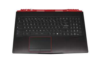 Clavier incl. topcase FR (français) noir/noir avec rétro-éclairage original pour MSI GE63 Raider RGB 8RE/8RF (MS-16P5)