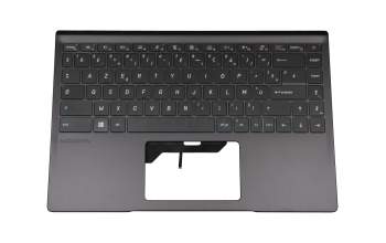 Clavier incl. topcase FR (français) noir/noir avec rétro-éclairage original pour MSI Modern 14 B4M/B4MW (MS-14DK)