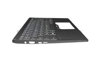 Clavier incl. topcase FR (français) noir/noir avec rétro-éclairage original pour MSI Modern 14 B4M/B4MW (MS-14DK)