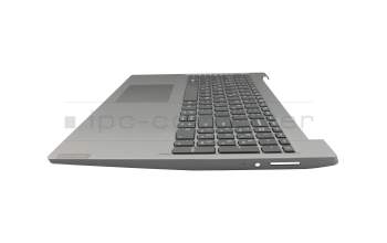 Clavier incl. topcase GR (grecque) gris foncé/gris original pour Lenovo IdeaPad S145-15IGM (81MX)