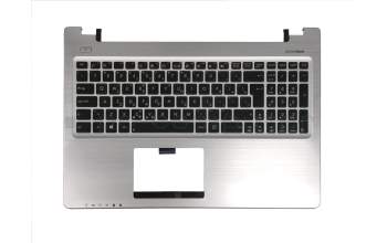 Clavier incl. topcase GR (grecque) noir/argent original pour Asus K56CB