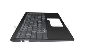 Clavier incl. topcase IT (italien) gris/noir avec rétro-éclairage original pour MSI Modern 14 B11MOU-861