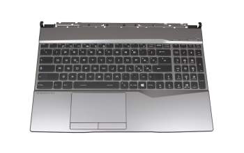 Clavier incl. topcase IT (italien) noir/gris avec rétro-éclairage original pour MSI Alpha 15 A3DD/A3DDK/A3DC/A3DCK (MS-16U6)