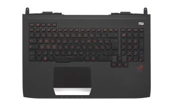 Clavier incl. topcase IT (italien) noir/noir avec rétro-éclairage original pour Asus ROG G751JM