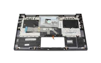 Clavier incl. topcase ND (nordique) gris/gris avec rétro-éclairage original pour Lenovo Yoga Slim 7-14ARE05 (82A2)