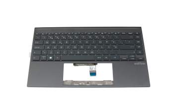 Clavier incl. topcase PO (portugais) anthracite/gris avec rétro-éclairage original pour Asus UM425UA