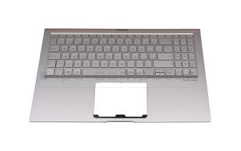 Clavier incl. topcase SF (suisse-francais) argent/argent avec rétro-éclairage original pour Asus ZenBook 15 UX533FTC
