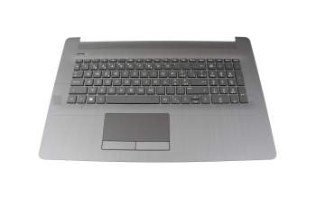 Clavier incl. topcase SF (suisse-francais) noir/noir (avec TP/DVD, structure de surface « noir brossé ») original pour HP 17-ca1000