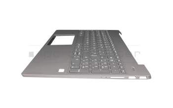 Clavier incl. topcase SP (espagnol) gris/gris avec rétro-éclairage original pour Lenovo IdeaPad S540-15IWL (81SW)