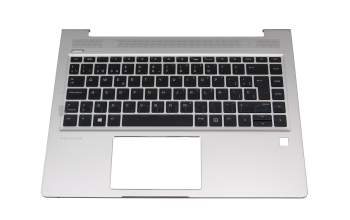 Clavier incl. topcase SP (espagnol) noir/argent avec rétro-éclairage original pour HP ProBook 440 G6