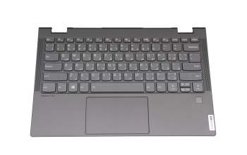 Clavier incl. topcase UAE (arabe) gris/gris avec rétro-éclairage original pour Lenovo Yoga C640-13IML (81UE)