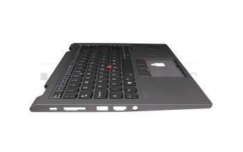 Clavier incl. topcase UK (anglais) noir/gris avec rétro-éclairage et mouse stick original pour Lenovo ThinkPad X1 Yoga 5th Gen (20UB/20UC)