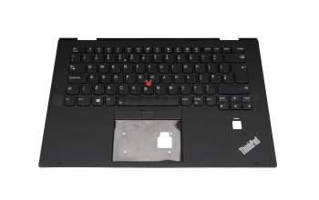Clavier incl. topcase UK (anglais) noir/noir avec rétro-éclairage et mouse stick original pour Lenovo ThinkPad X1 Yoga 2nd Gen (20JD/20JE/20JF/20JG)