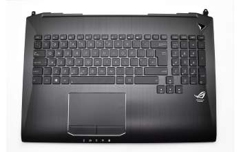 Clavier incl. topcase UK (anglais) noir/noir avec rétro-éclairage original pour Asus ROG G750JS