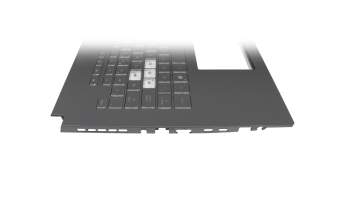 Clavier incl. topcase UK (anglais) noir/transparent/noir avec rétro-éclairage original pour Asus TUF Gaming A17 FA707RM