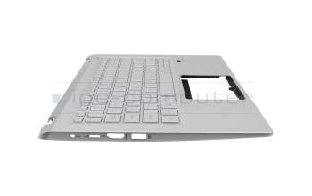 Clavier incl. topcase US (anglais) argent/argent avec rétro-éclairage original pour Acer Swift 3 (SF314-43)