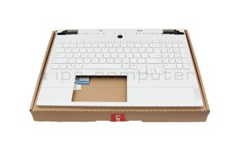 Clavier incl. topcase US (anglais) blanc/blanc avec rétro-éclairage original pour Lenovo Legion 7i 16IRX9 Gen 9 (83FD)