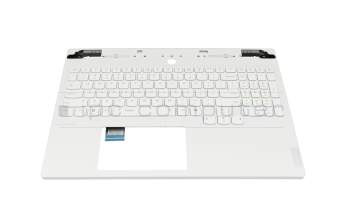 Clavier incl. topcase US (anglais) blanc/blanc avec rétro-éclairage original pour Lenovo Legion 7i 16IRX9 Gen 9 (83FD)