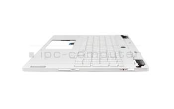 Clavier incl. topcase US (anglais) blanc/blanc avec rétro-éclairage original pour Lenovo Legion 7i 16IRX9 Gen 9 (83FD)