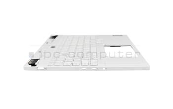 Clavier incl. topcase US (anglais) blanc/blanc avec rétro-éclairage original pour Lenovo Legion 7i 16IRX9 Gen 9 (83FD)